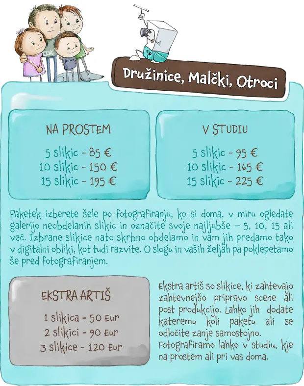 Cenik - Družinice, malčki, otroci